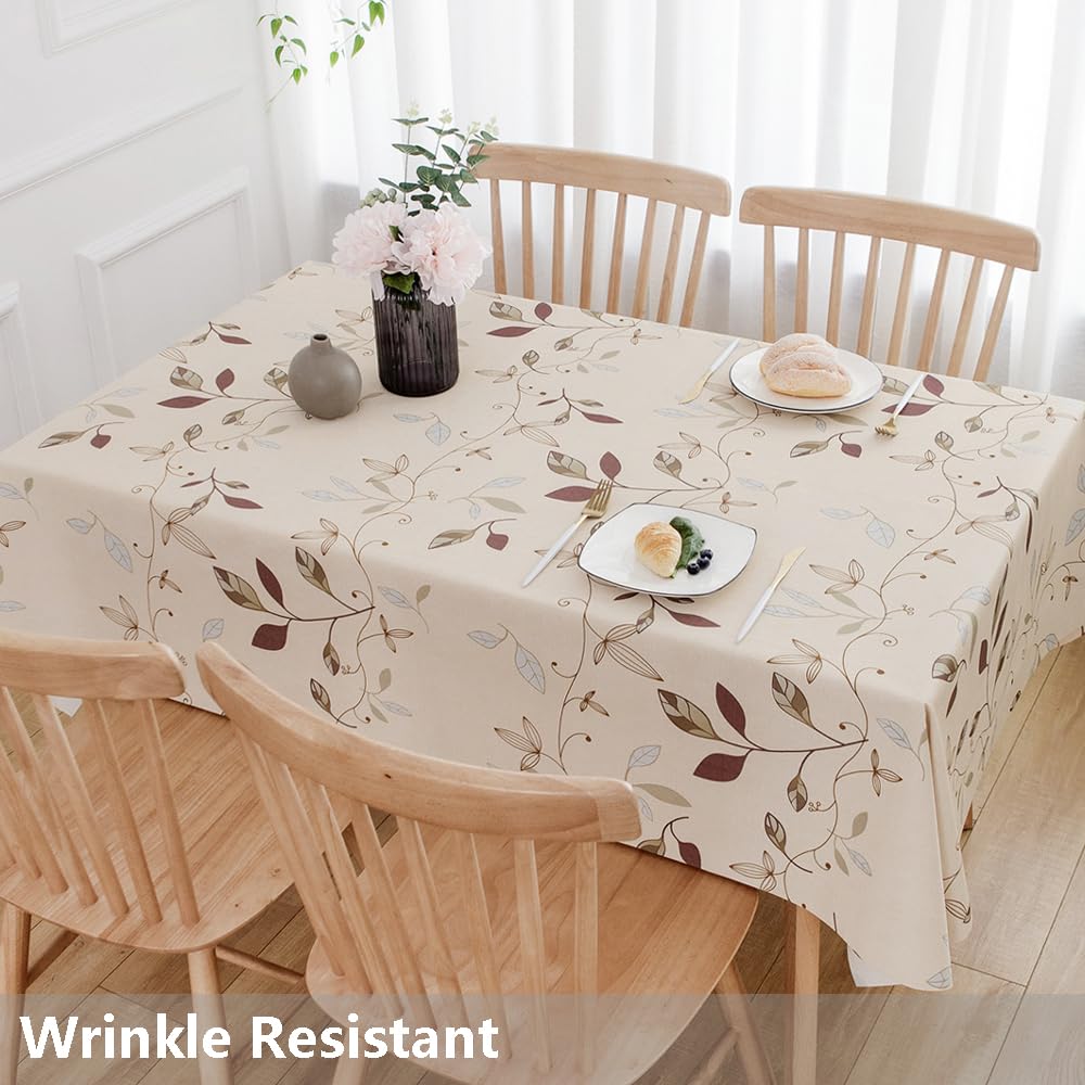 Superficie impermeable TruDelve, mantel beige resistente a derrames.