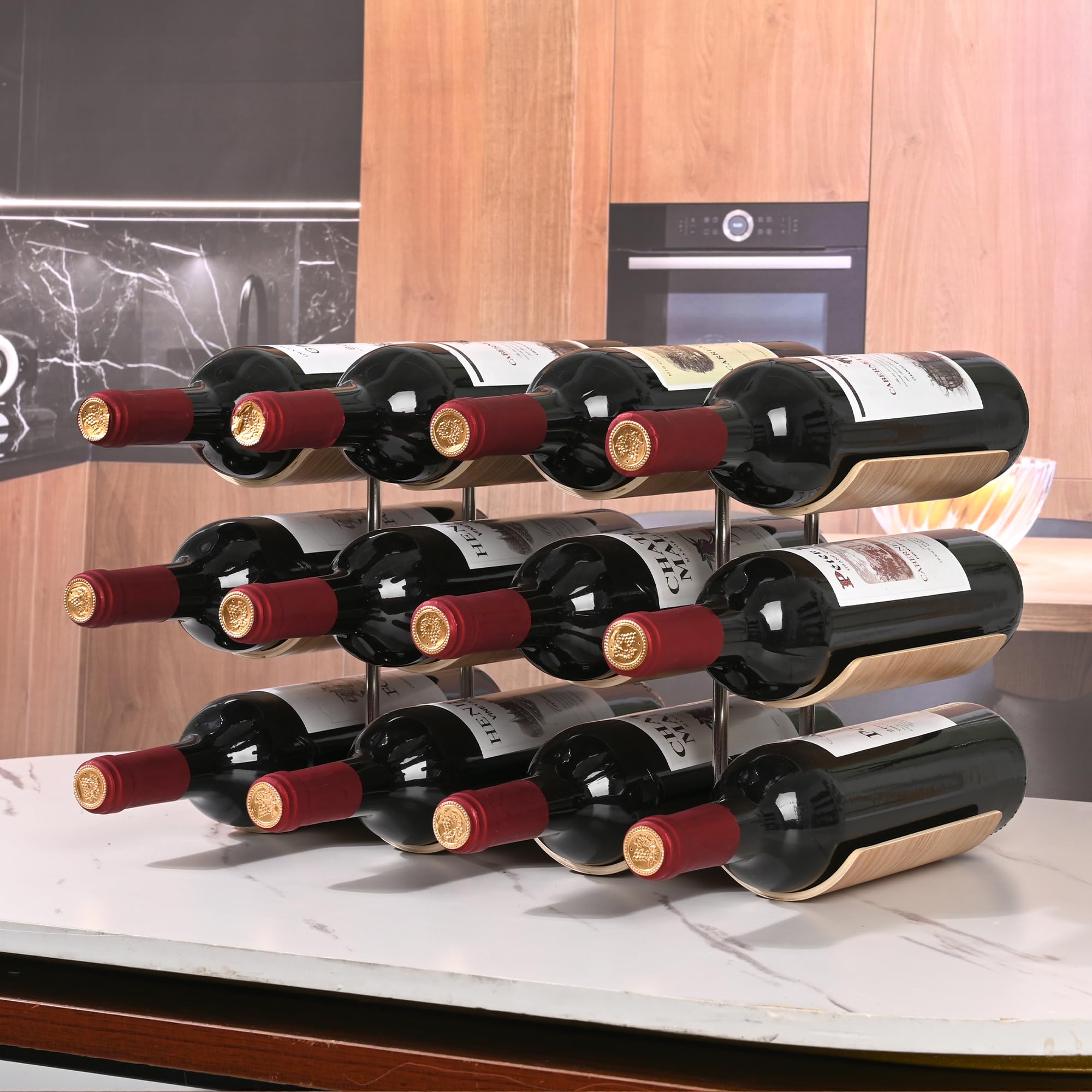 TRUDING estante vino duradero, fácil de limpiar y mantener ordenado.