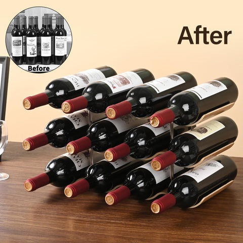 TRUDING estante de vino ondulado, diseño 3 niveles para ordenar la bodega.