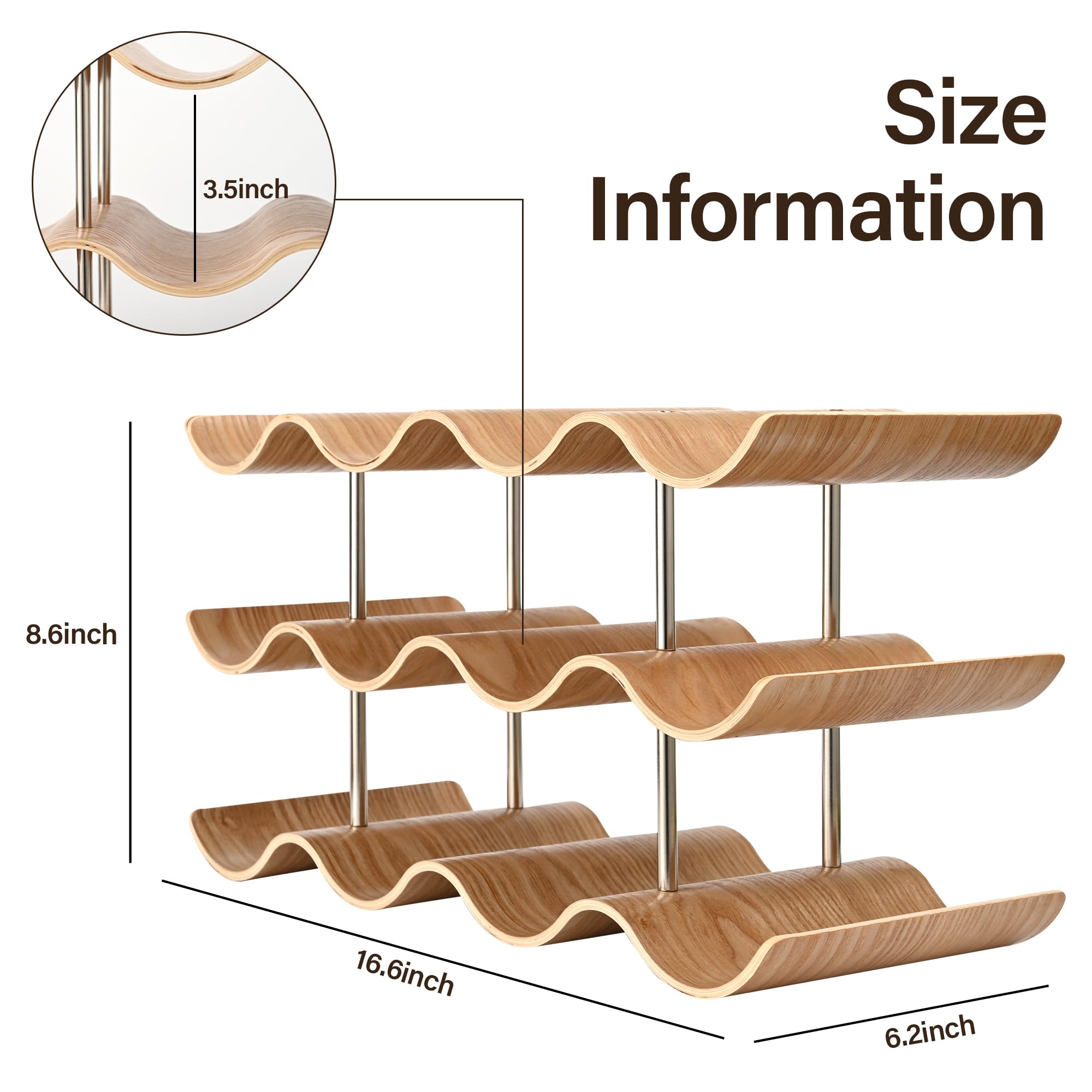 TRUDING organizador para cocina, 8 ranuras en base y 4 en la cima para tamaños.