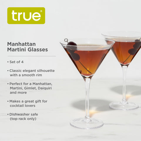 TRUE copa martini Negroni, equilibrio de cristal, 12oz, perfecto para degustación.