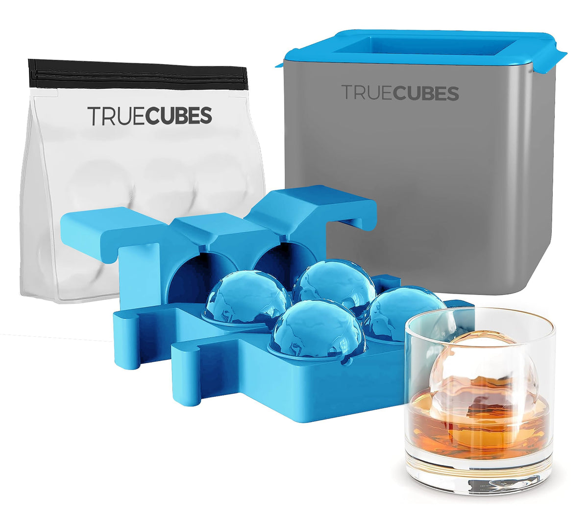 True Cubes bolas de hielo cristalino de 2 pulgadas para cocteles y whisky