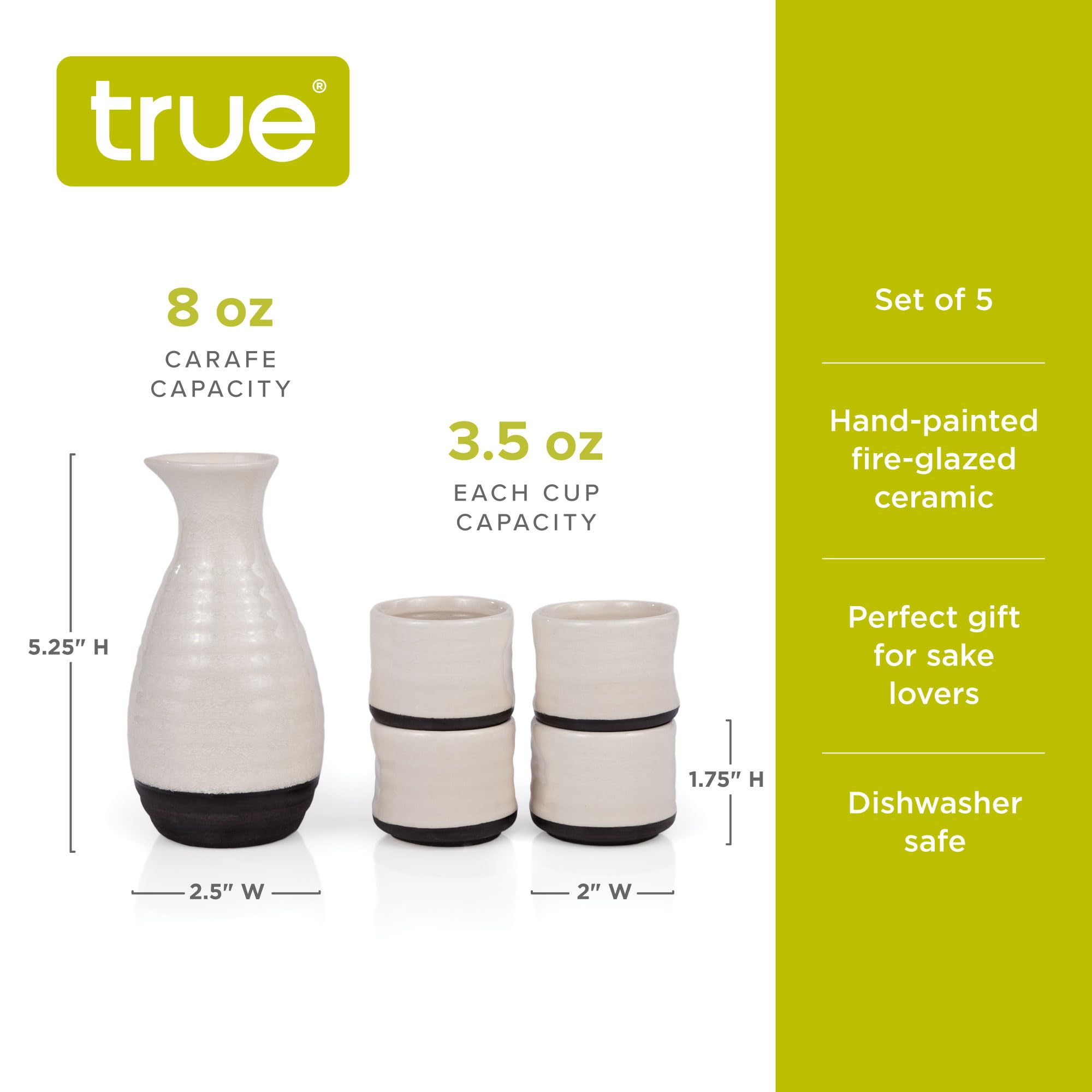 TRUE Fervor: copas de 3.5 oz para un servicio tradicional japonés