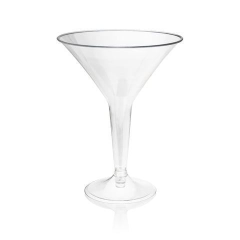 Copas martini True Party desechables claras para brindis al aire libre.