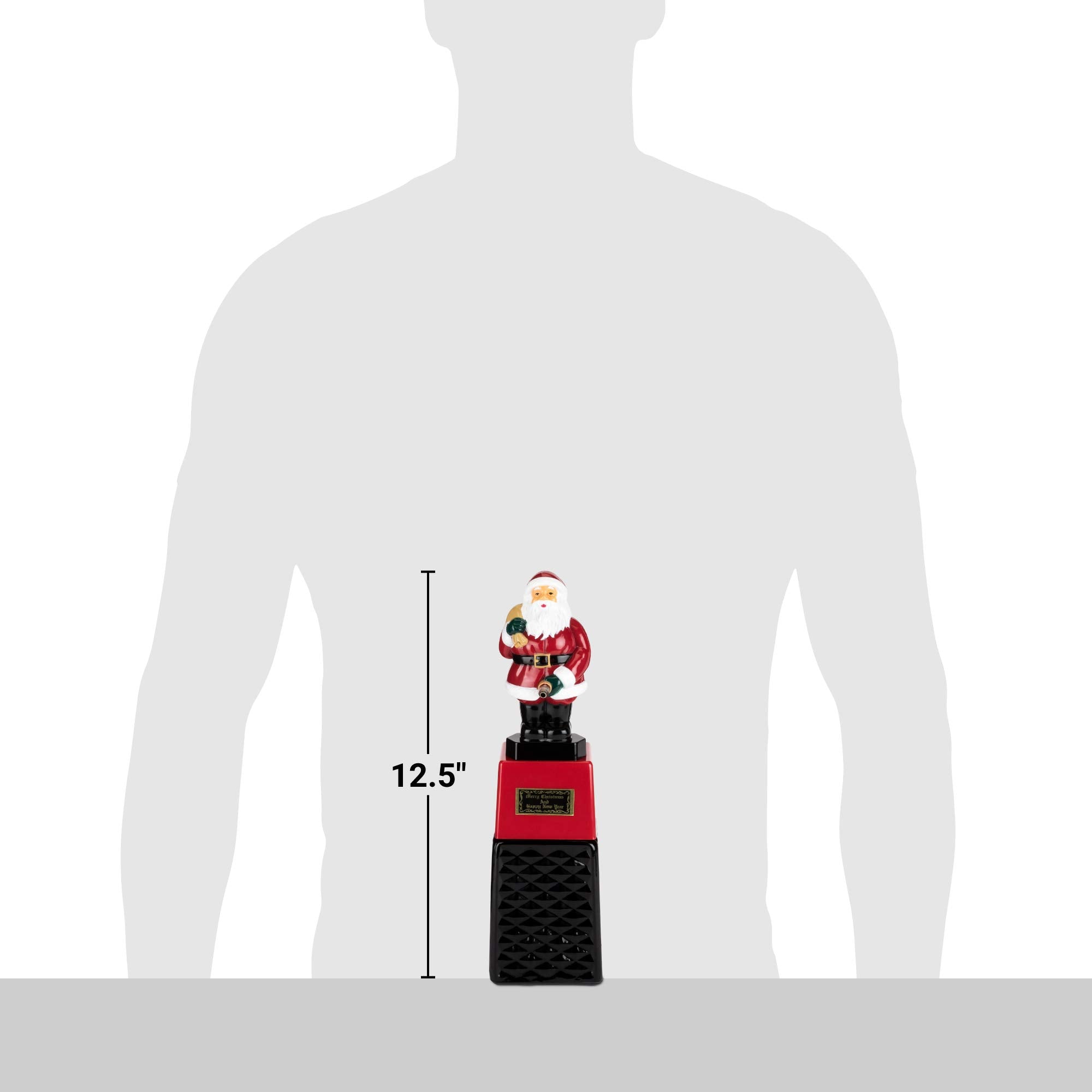 Dispensador True Santa, detalle botella, perfecto para cocteles navideños.