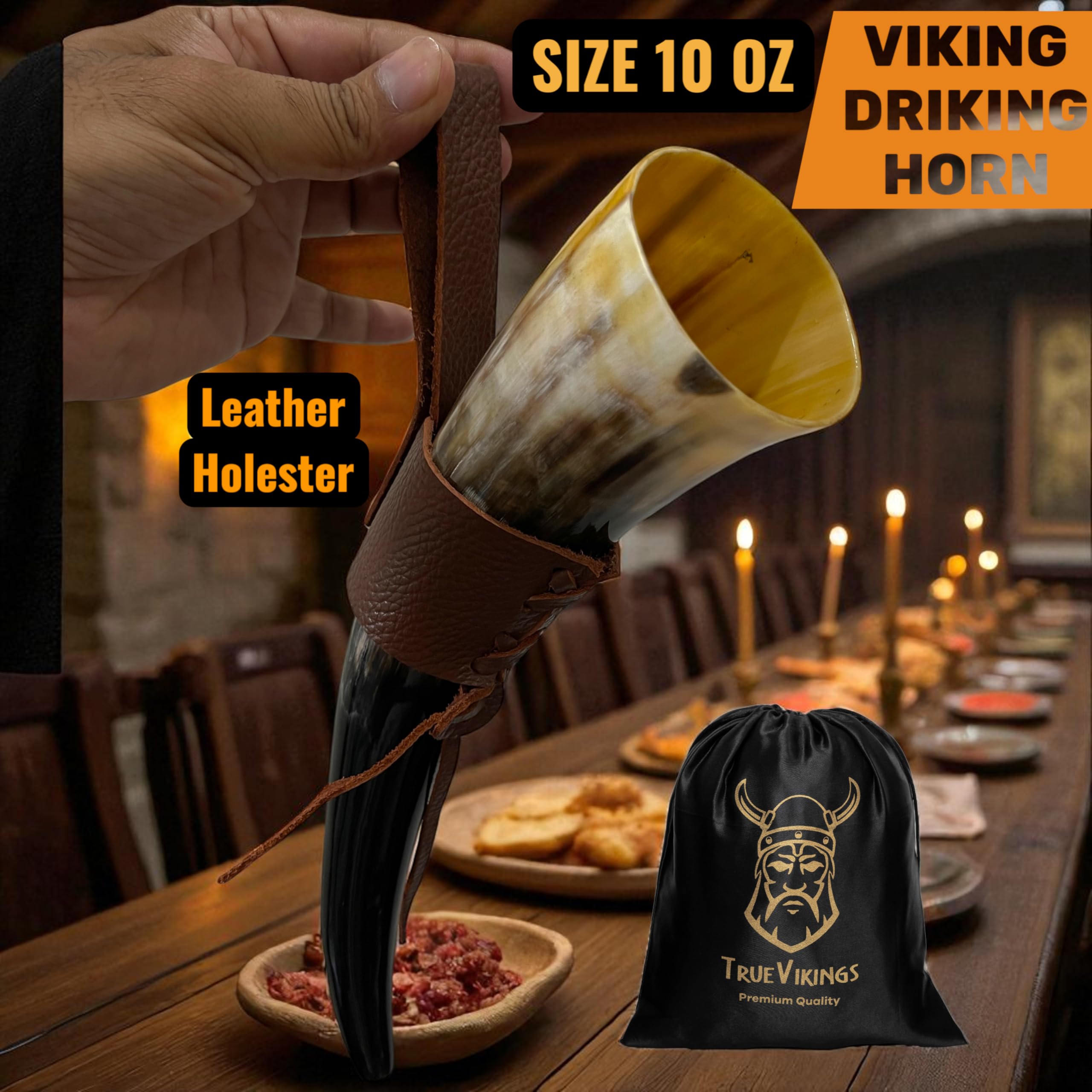 TRUE VIKING cuerno de buey natural con acabado único