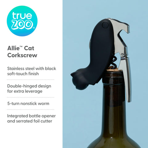 Allie abre-botellas incorporado para servicio rápido en la mesa.