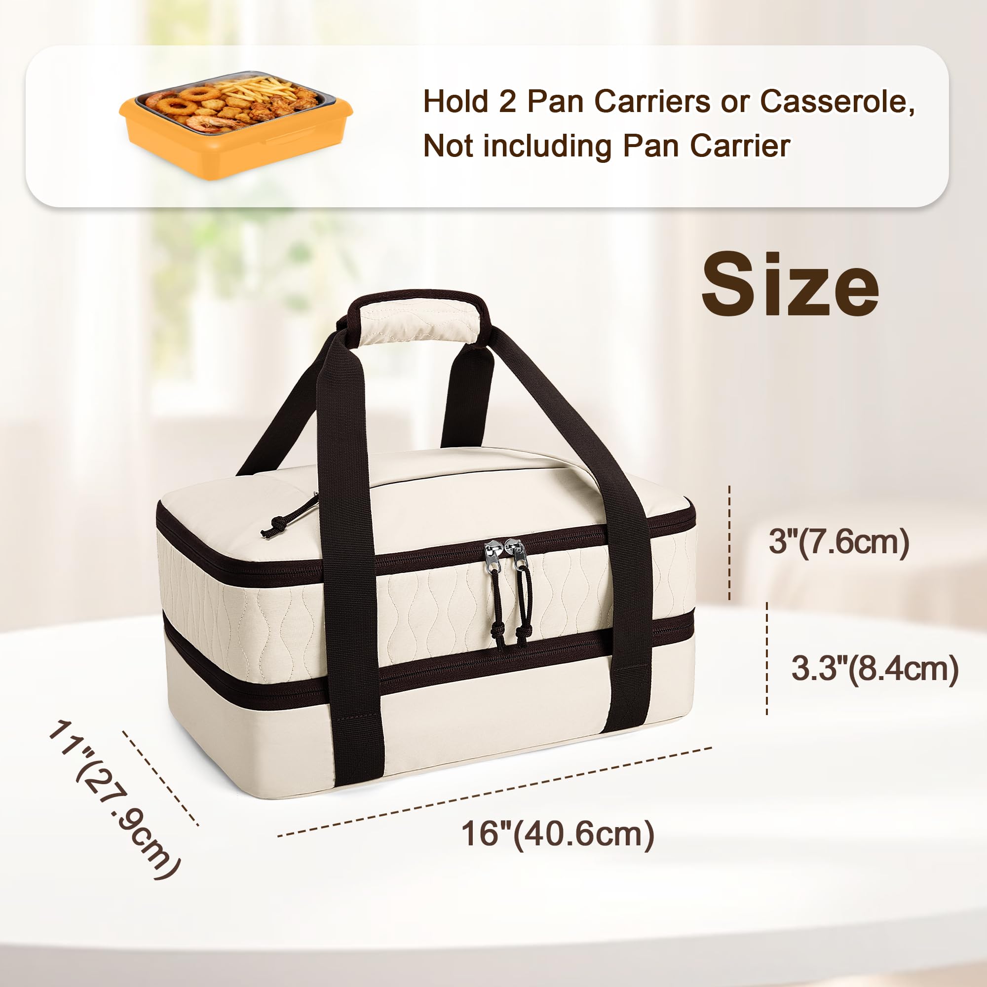 Trunab porta cazuelas con bolsillo exterior para cubiertos y condimentos.