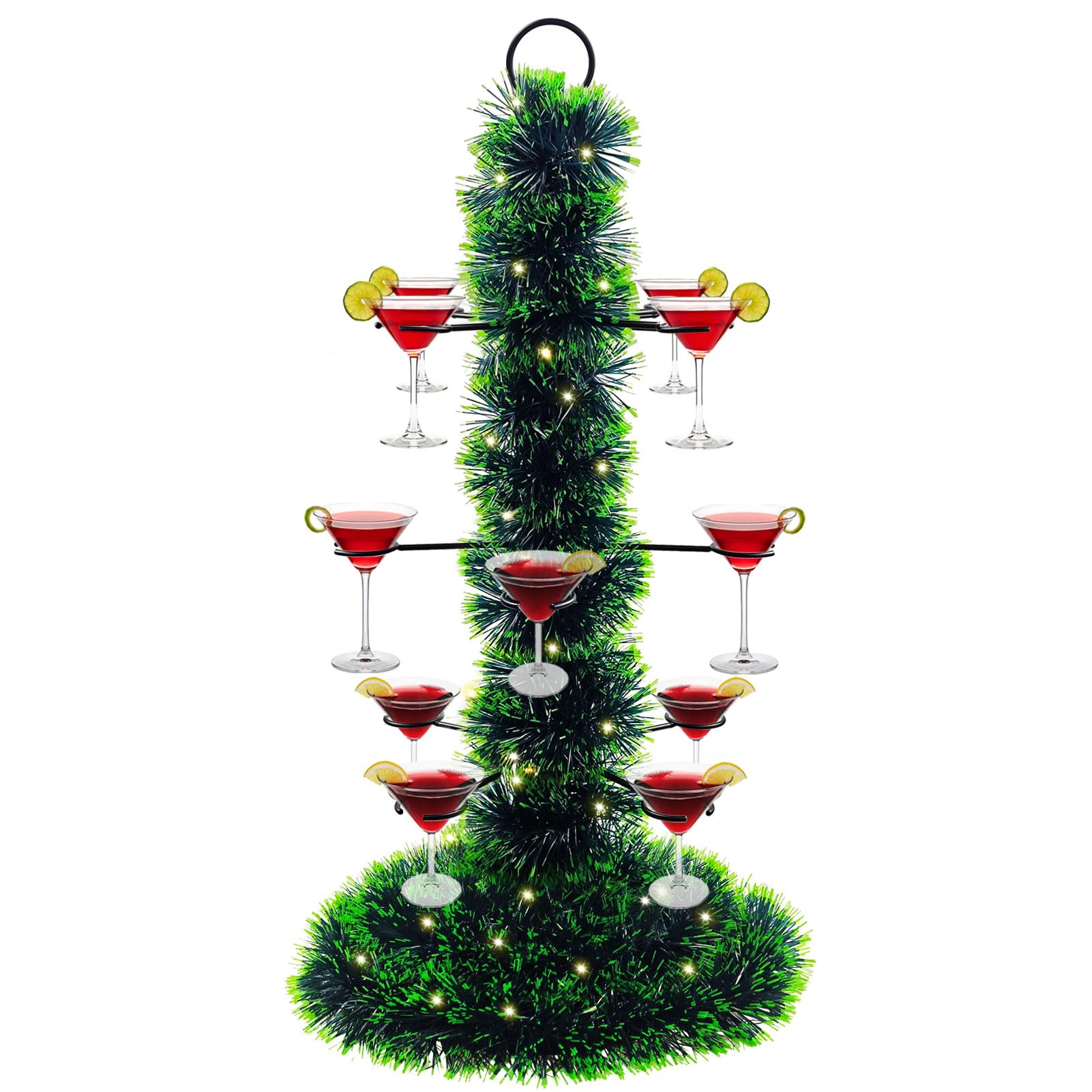 Tryitsbest torre arbol navidad visualización de tres niveles para servir champán con estilo.