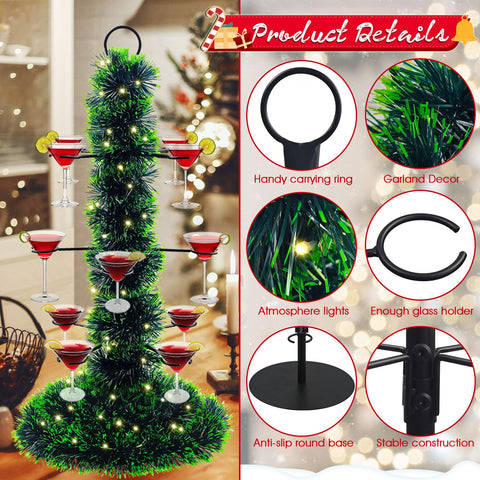 Tryitsbest luces guirnaldas decoración navideña que ilumina la mesa de bebidas.