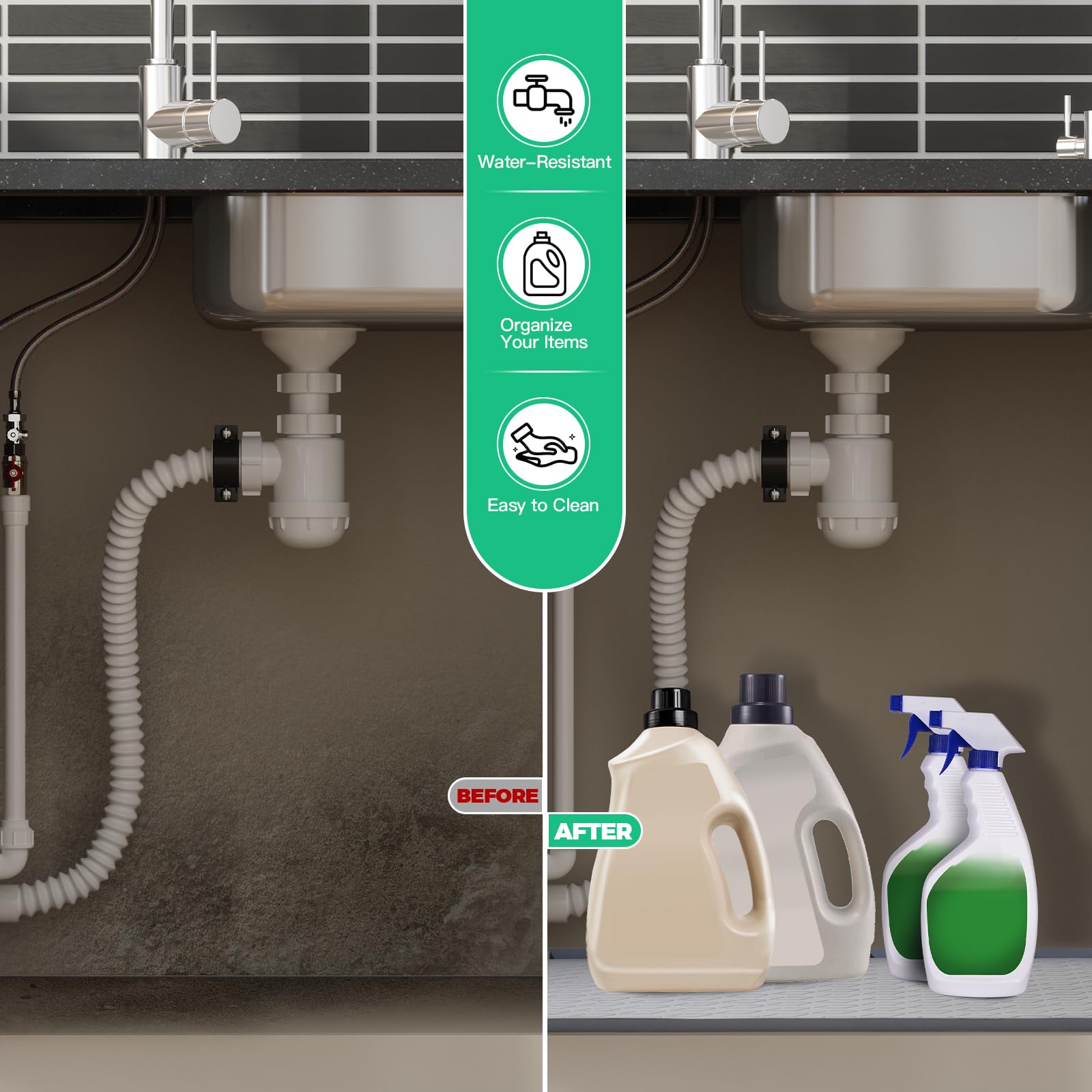 TRZZ alfombra silicona para cocina y baño, uso práctico diario