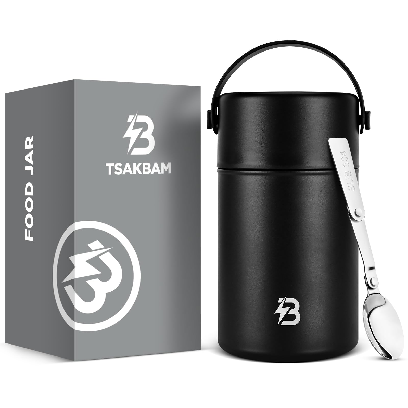 TSAKBAM Thermo, tarro de comida caliente con boca ancha para rellenar fácilmente.