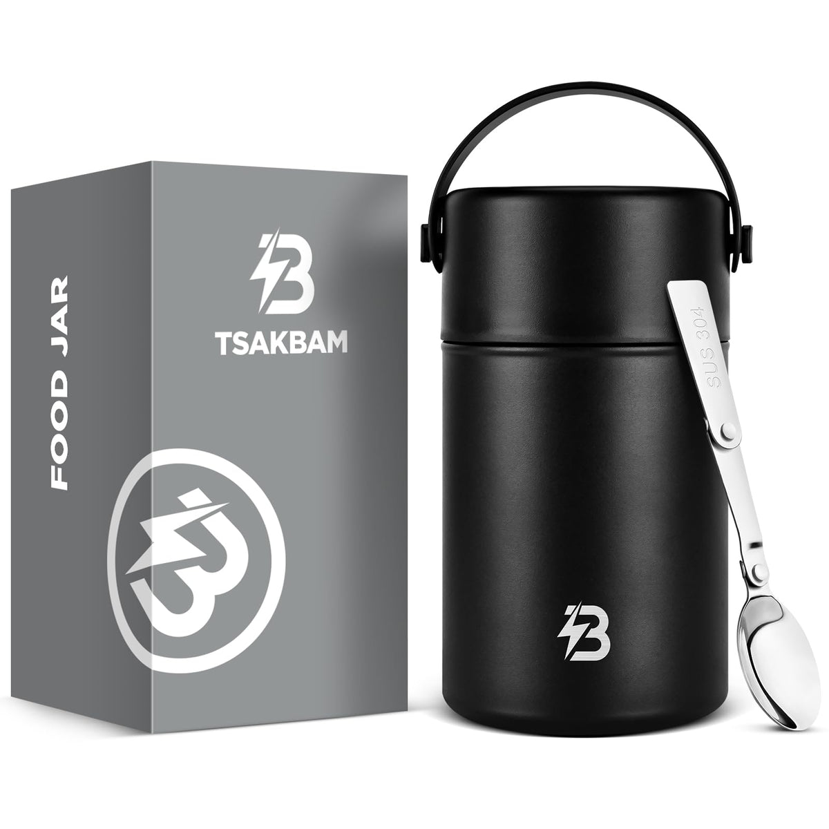 TSAKBAM Thermo, tarro de comida caliente con boca ancha para rellenar fácilmente.