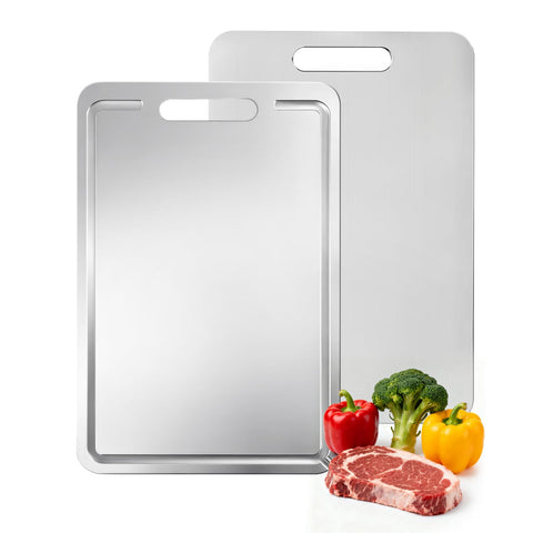 Tabla de titanio Tsinlan.ayn, doble cara para cortar frutas y verduras de forma organizada.