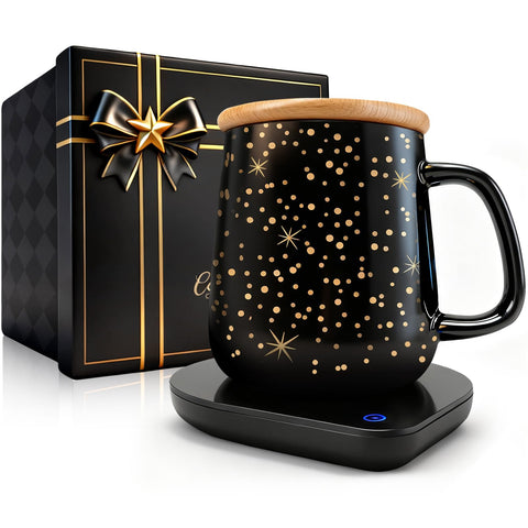 Tsmsv calentador de tazas con taza estrella, mantiene el café caliente en la oficina