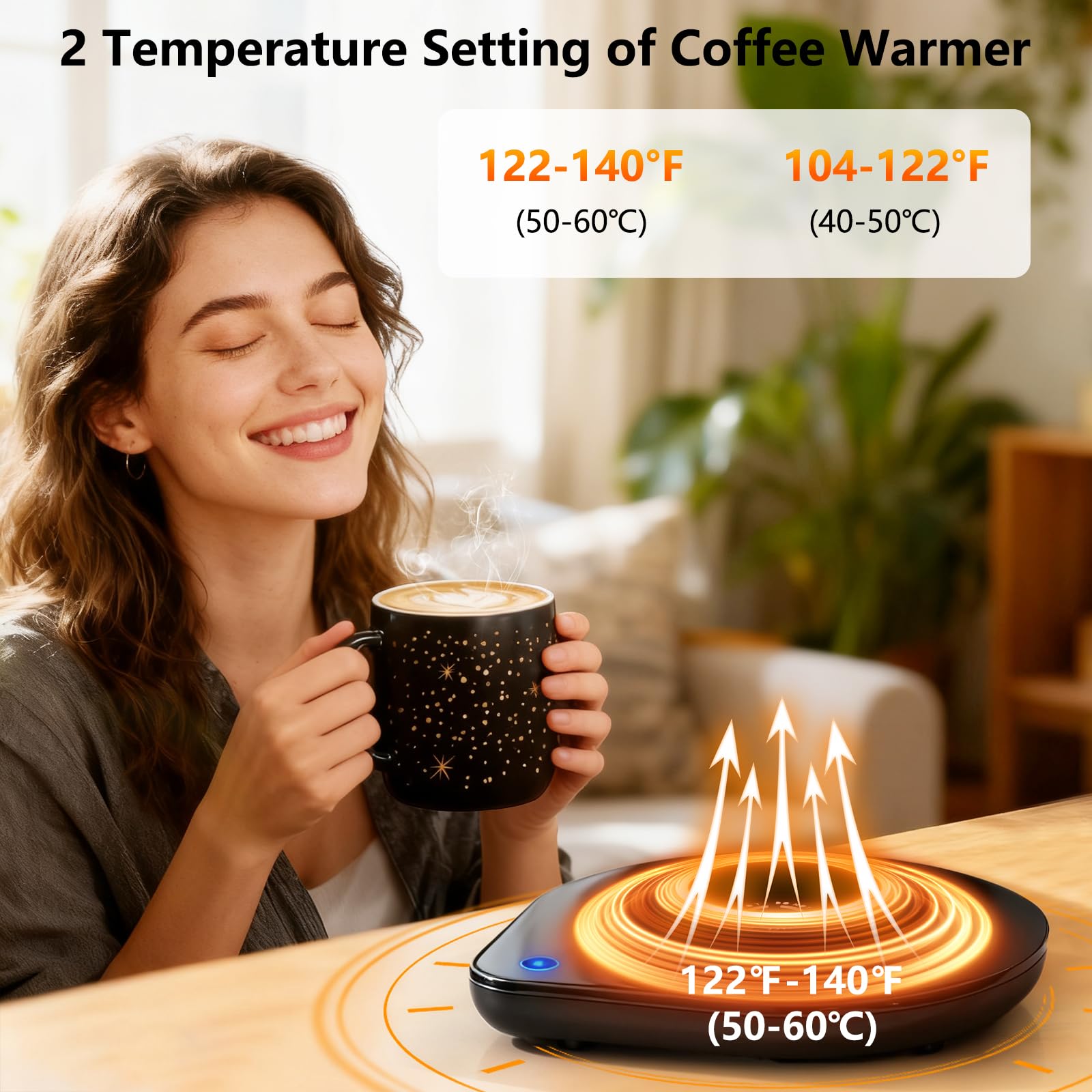 Taza Tsmsv de cerámica con tapa de madera, mantiene el calor