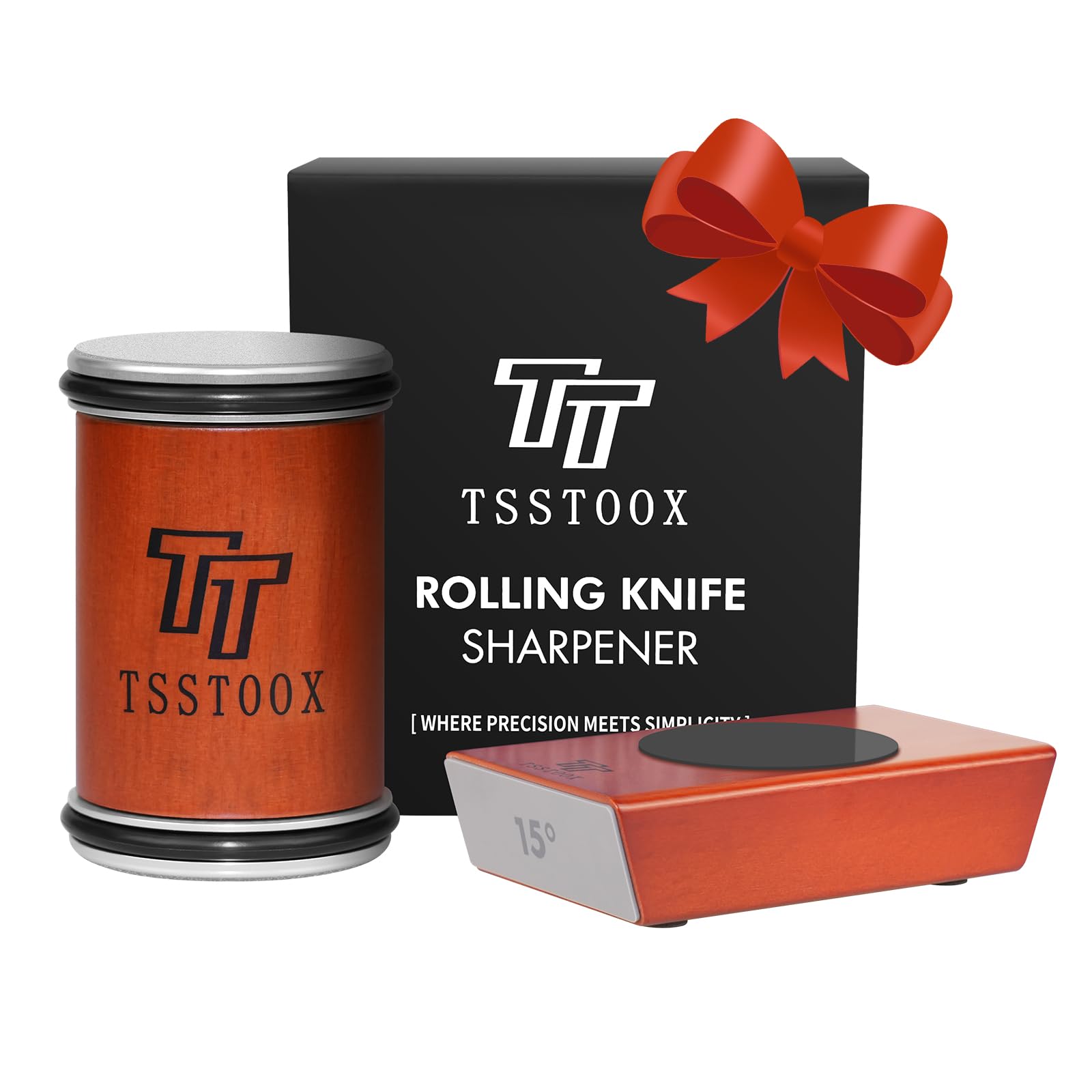 TSSTOOX afilador de cuchillos con discos de diamante 400/1000 para afilado preciso