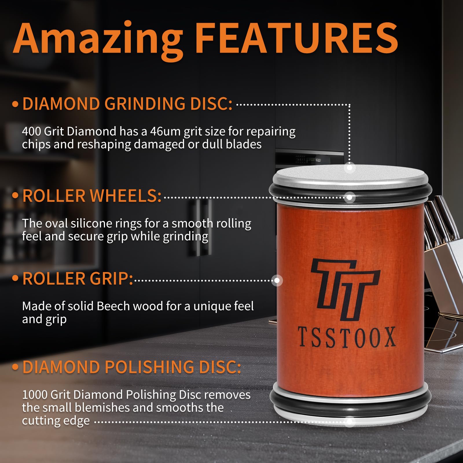 TSSTOOX disco diamante grano 1000 para pulido fino