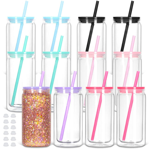 Copa Tswofia 16 oz acrílica para proyectos de nieve y glitter.