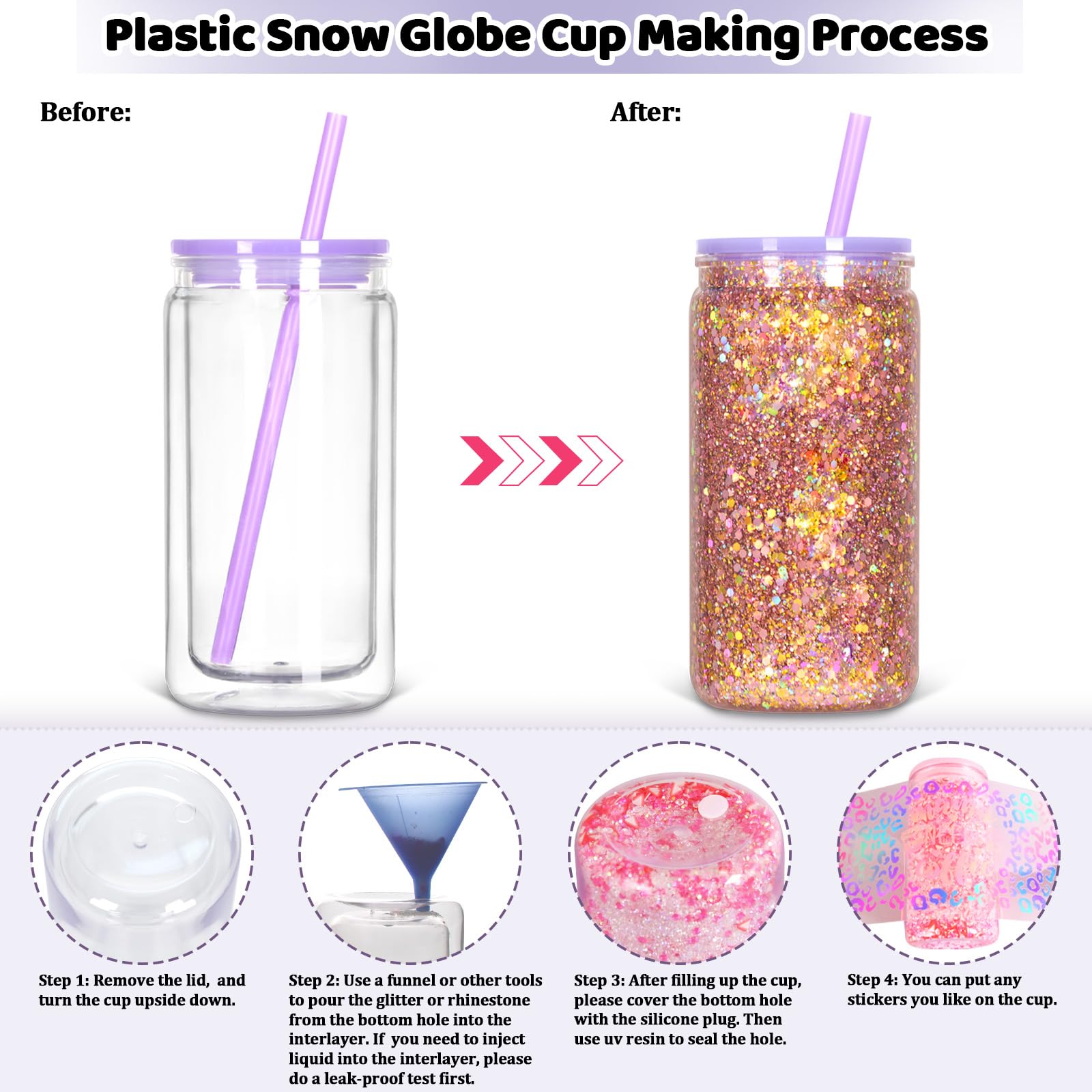 Pajilla de plástico transparente Tswofia para manualidades.