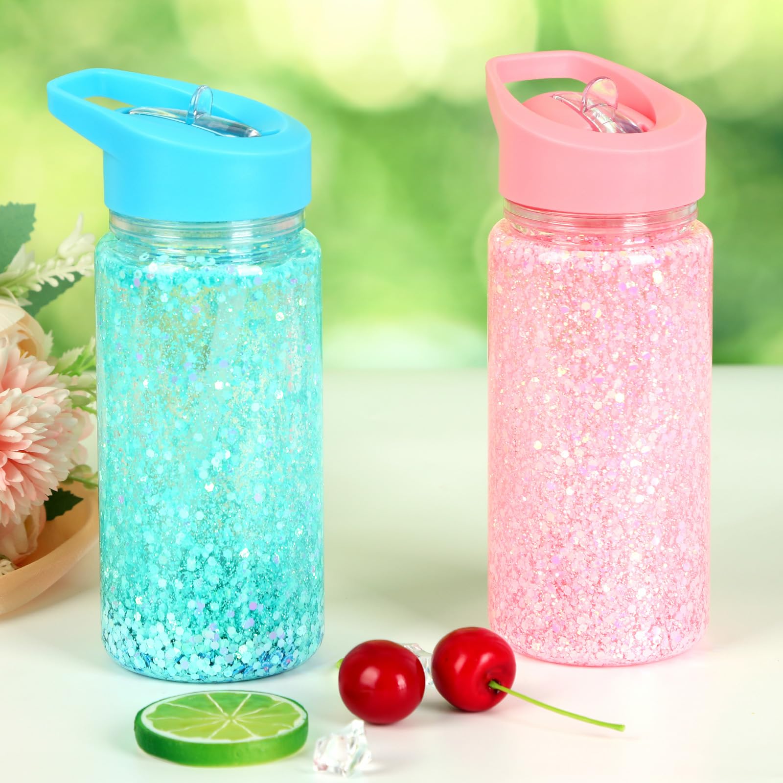 Tswofia tapa con asa portátil y pajita abatible para bebidas fáciles
