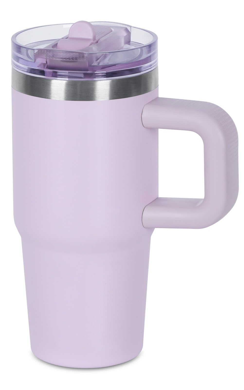 Tswofia tumbler 14oz lavanda, vista frontal, ideal para niños.