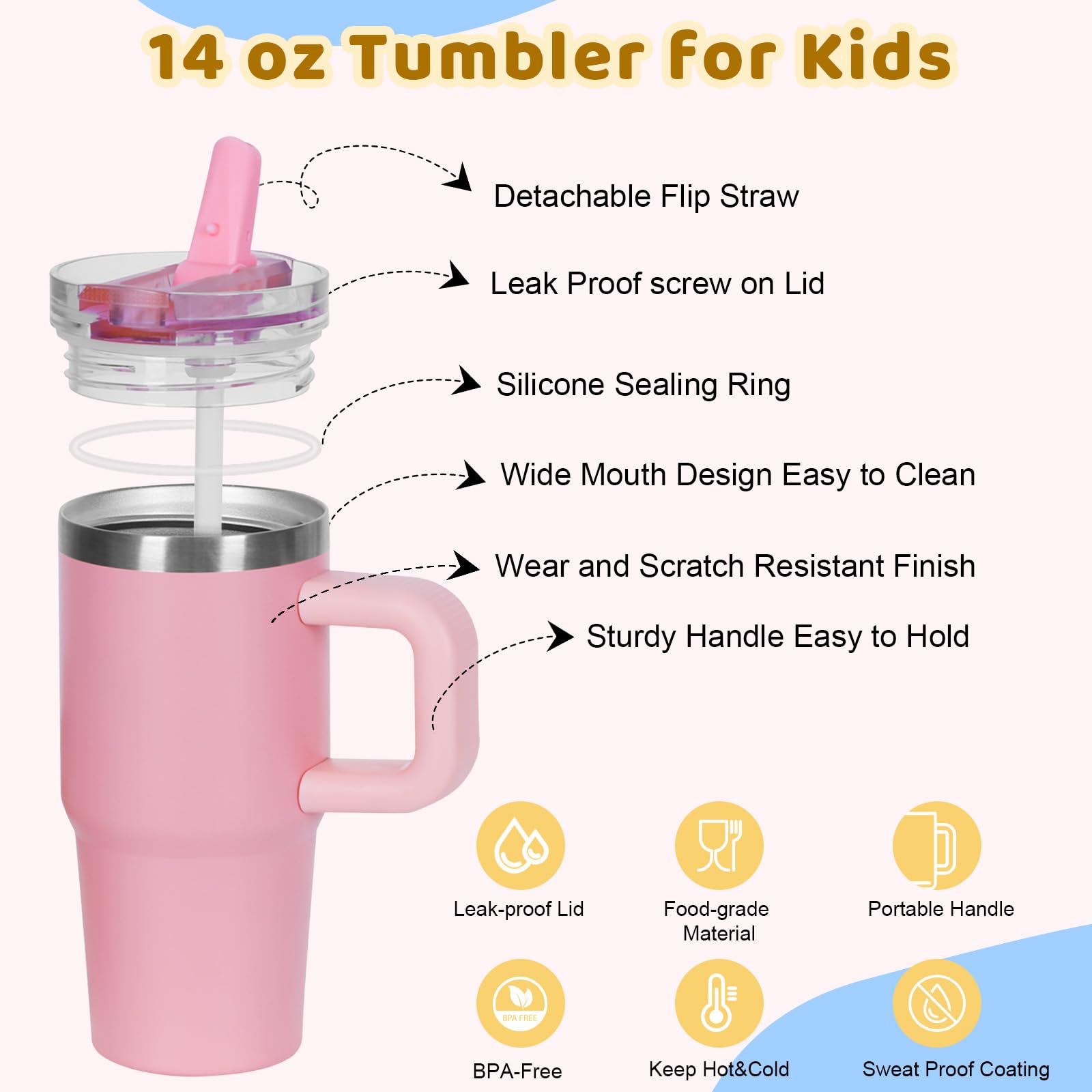 Tswofia tumbler acero inoxidable, doble pared para mantener frío o caliente.