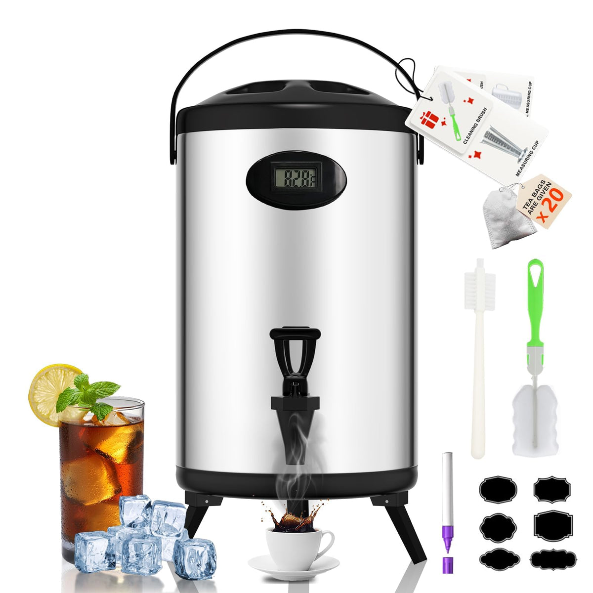 TTFDBU dispensador con pantalla de temperatura para servir bebidas a la temperatura adecuada