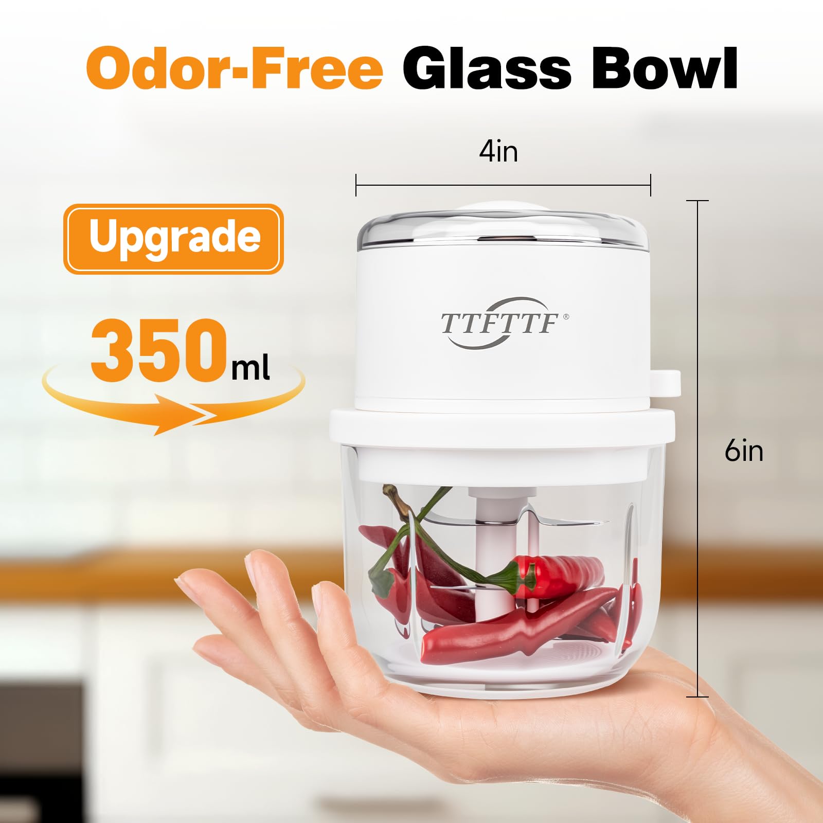 TTFTTF vaso de cristal de 350 ml, libre de olores