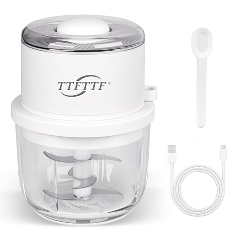 TTFTTF picador eléctrico de ajo con vaso de cristal, fácil de usar