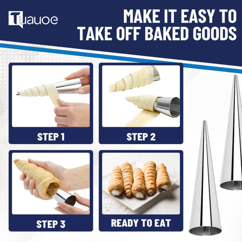 Tuauoe bolsa pastelería, fácil manejo para rellenar conos y cremas
