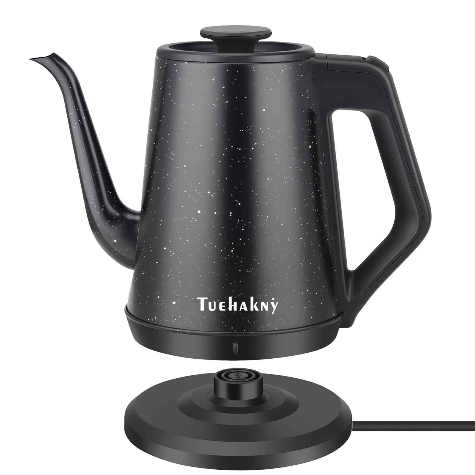 Hervidor Tuehakny 1L con cuello de cisne, capacidad para varias tazas.