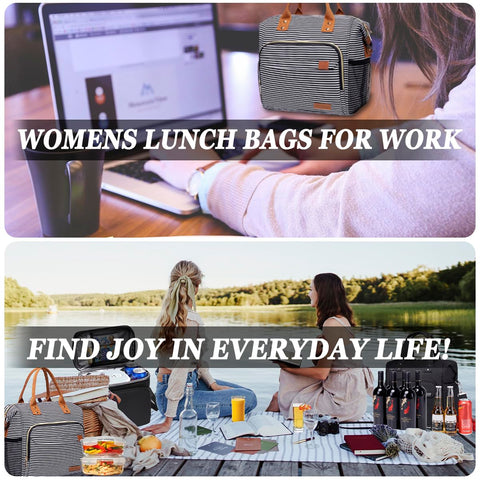 TuErCao lonchera para mujer, mango reforzado para llevar como bolso.