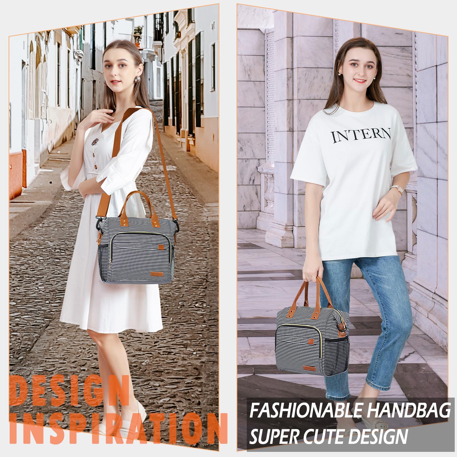TuErCao lonchera para mujer, revestimiento impermeable fácil de limpiar.