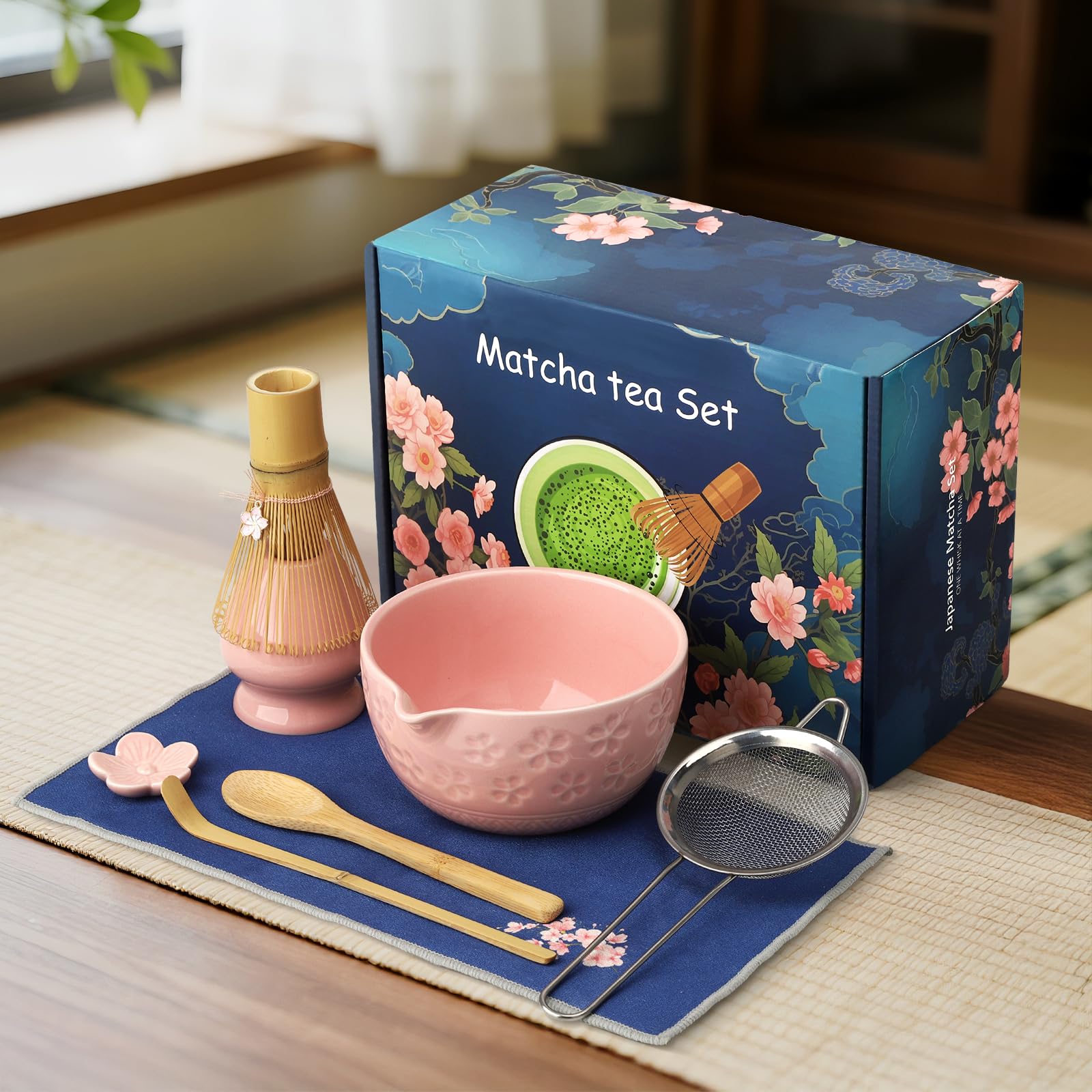 TUFGAM Matcha Kit: batidor de bambú para una mezcla cremosa y uniforme.