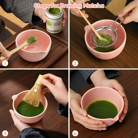 TUFGAM Matcha Kit: toalla de té con cerezas para secar y presentar.