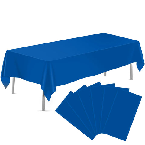 Mantel plástico tujol azul real, cobertura rectangular para mesas grandes.