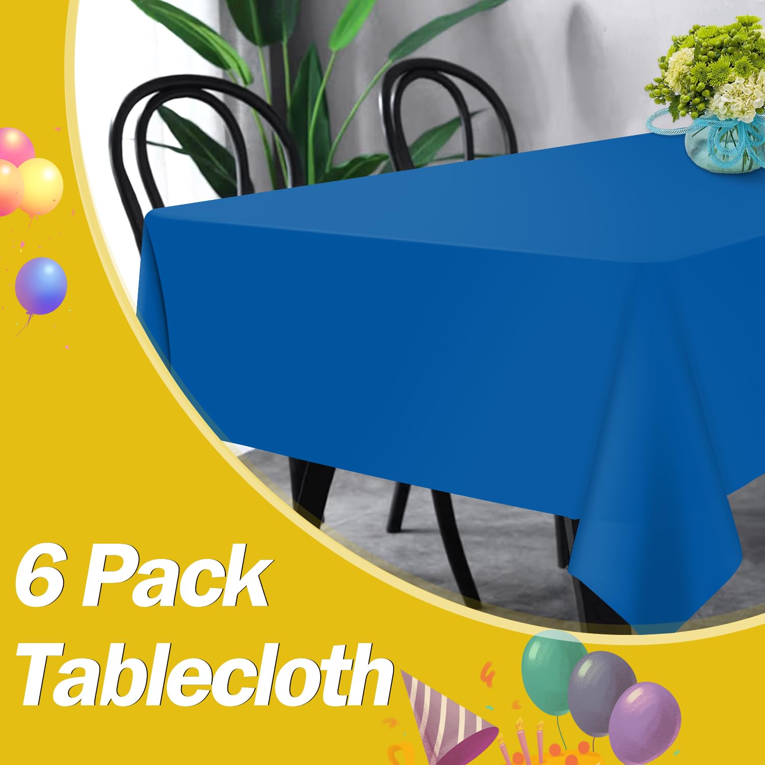 Mantel plástico tujol azul real, ideal para cenas, picnics y celebraciones.