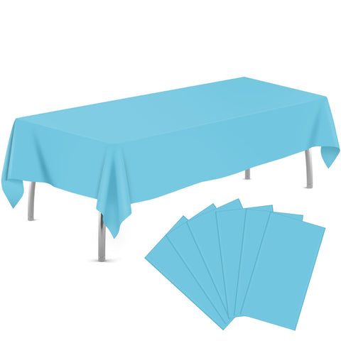 Mantel plástico azul claro de tujol cubre mesas 54x108 para comidas limpias