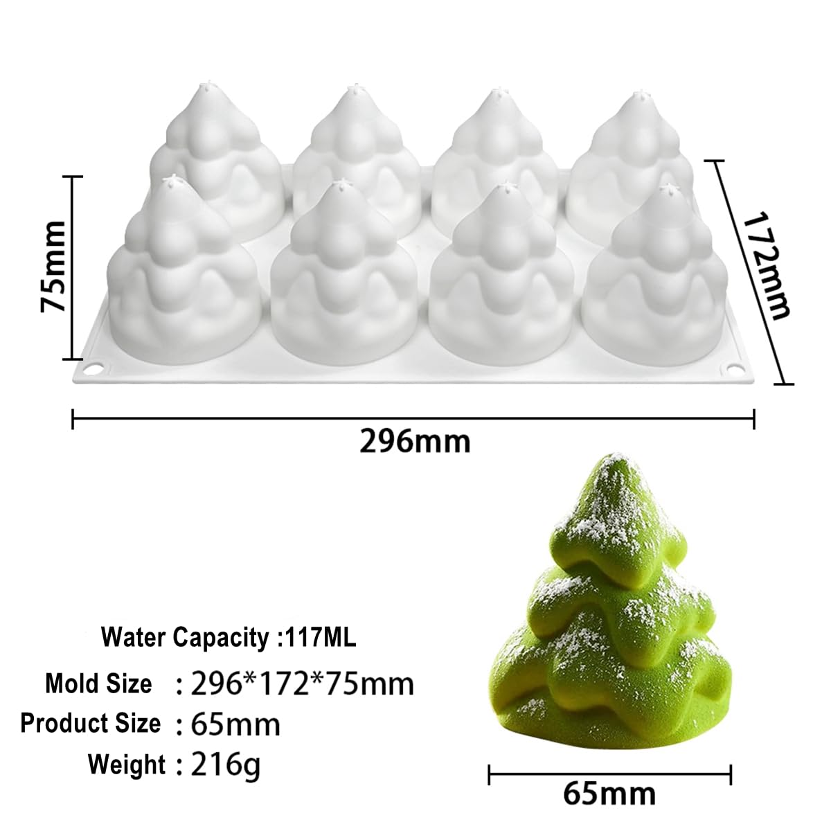 TUKE molde de chocolate con forma de árbol, ideal para creaciones festivas.