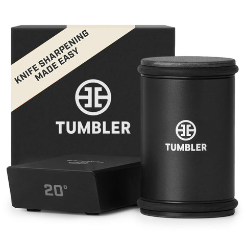 TUMBLER Pro con rodillo de afilado para cuchillos mejora el filo al cocinar.