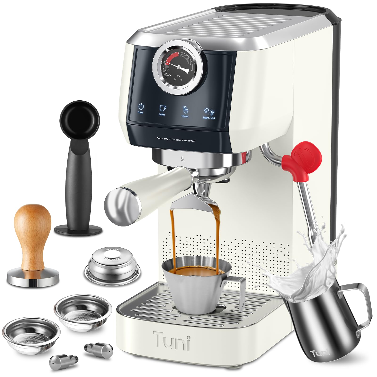 Tuni E2 máquina cafe espresso 58mm, espresso en casa con crema rica.
