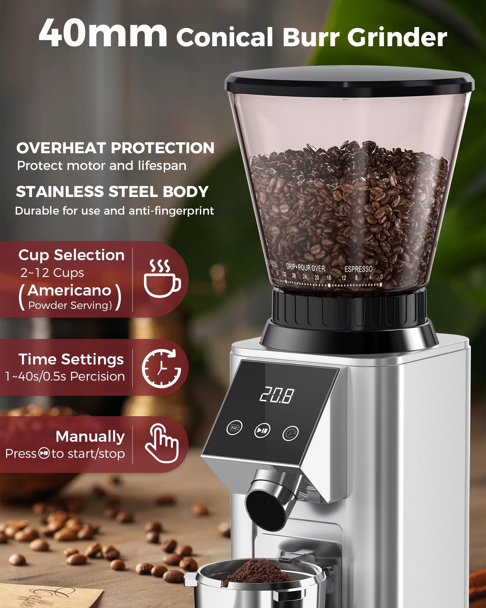 Tuni G1 con 48 ajustes para espresso y filtrados
