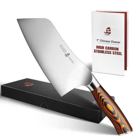 Cuchillo TUO cortador de vegetales curva para cortes precisos en la cocina.