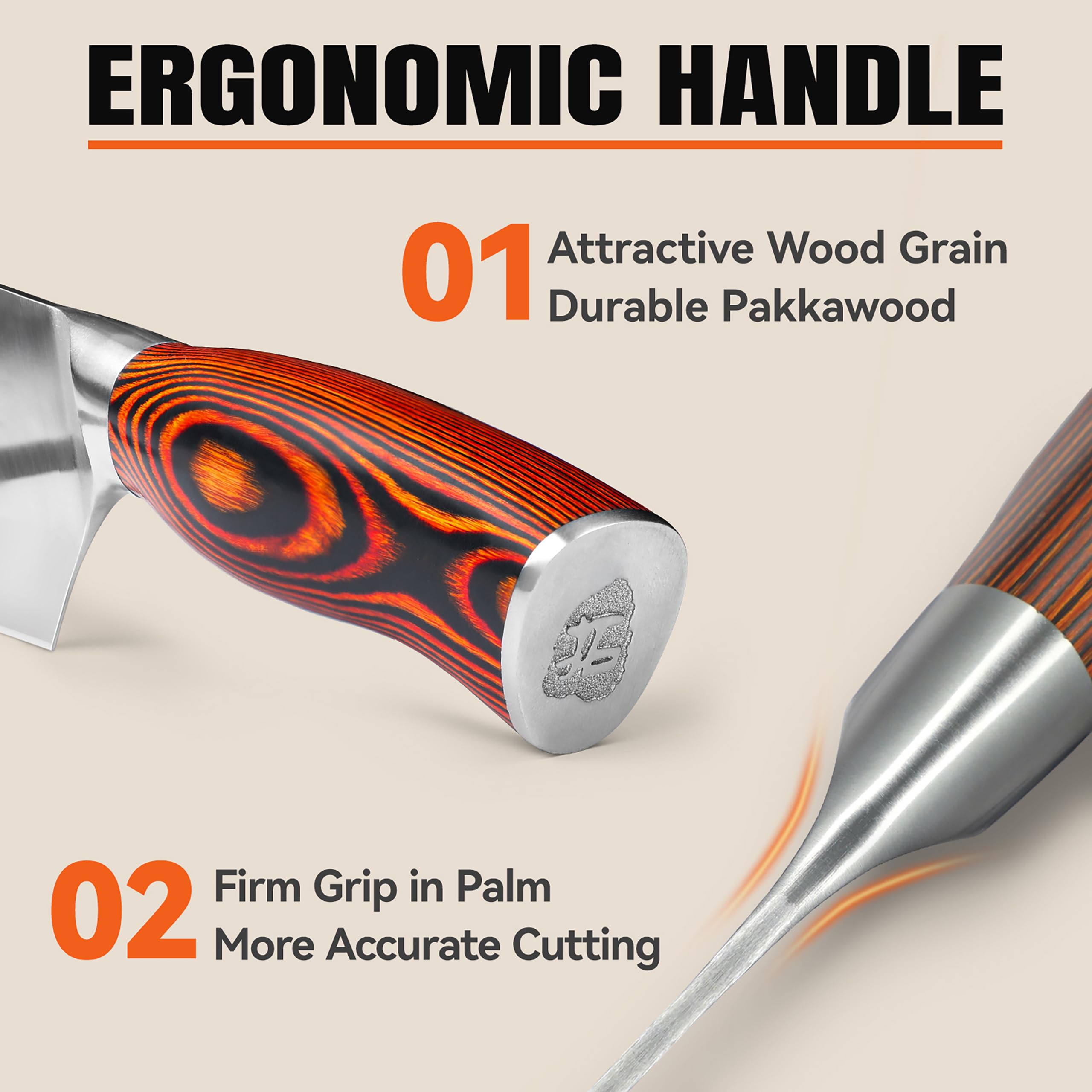 Diseño ergonómico de TUO Nakiri que reduce la fatiga en picado
