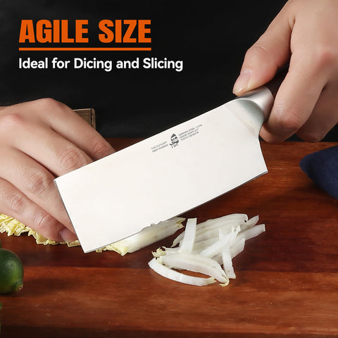 Mango ergonómico TUO Nakiri para equilibrio y control al cortar