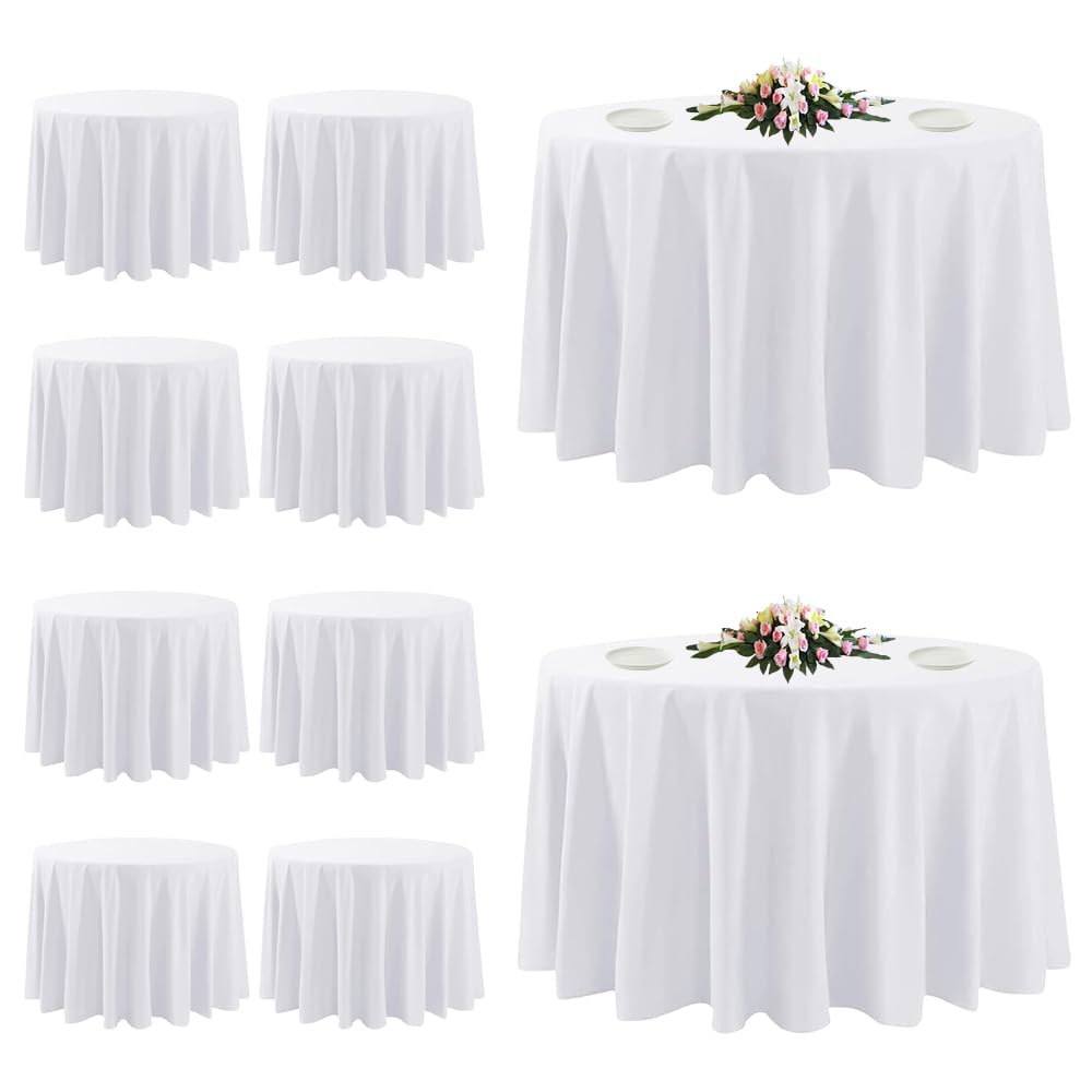 Mantel blanco redondo TUOTPE de 120 pulgadas para bodas y banquetes