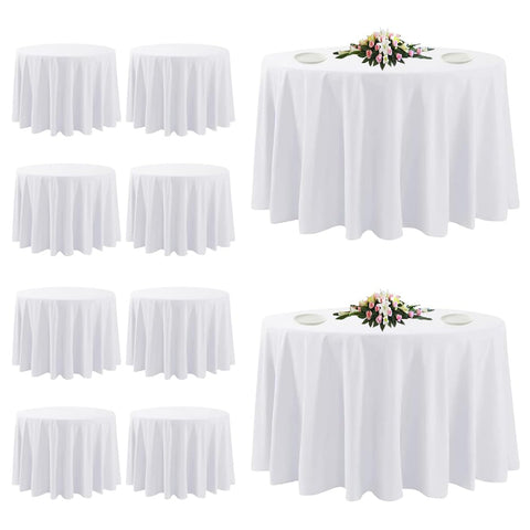 Mantel blanco redondo TUOTPE de 120 pulgadas para bodas y banquetes