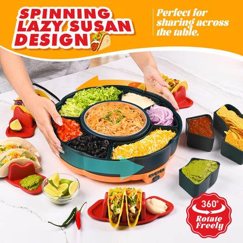Tupoyi Conjunto Martes de Tacos con cuatro portatacos para servir.