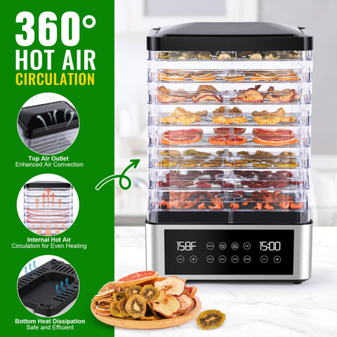 Tupoyi Deshidratador flujo de aire de 350W para secados rápidos.